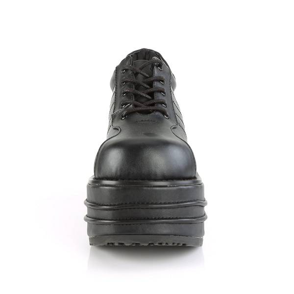 Demonia Men's Tempo-08 Platform Oxfords - Black Vegan Leather D0967-53US Clearance